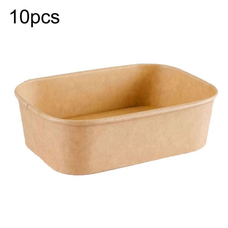 Disposable Kraft Paper Lunch Box Rectangular Round Corner Takeaway Packaging Boxes Reluova