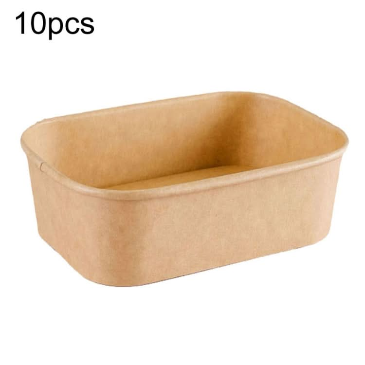 Disposable Kraft Paper Lunch Box Rectangular Round Corner Takeaway Packaging Boxes Reluova