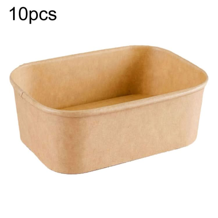 Disposable Kraft Paper Lunch Box Rectangular Round Corner Takeaway Packaging Boxes Reluova