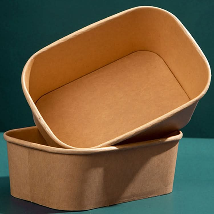 Disposable Kraft Paper Lunch Box Rectangular Round Corner Takeaway Packaging Boxes Reluova