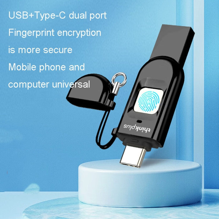 Lenovo Thinkplus TFU301 Dual Interface Type-C+USB Fingerprint Encrypted USB Flash Drive My Store