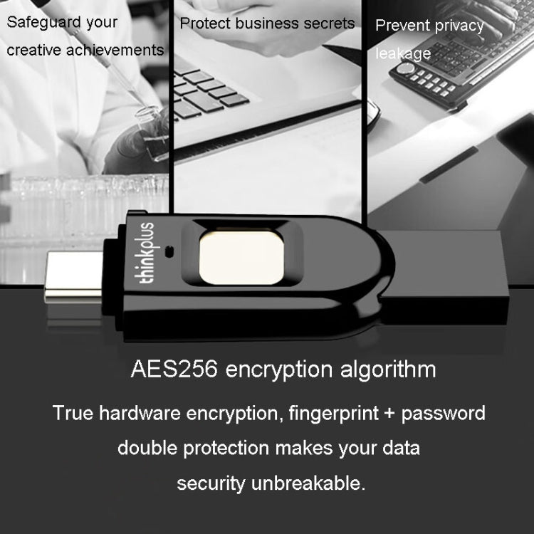 Lenovo Thinkplus TFU301 Dual Interface Type-C+USB Fingerprint Encrypted USB Flash Drive