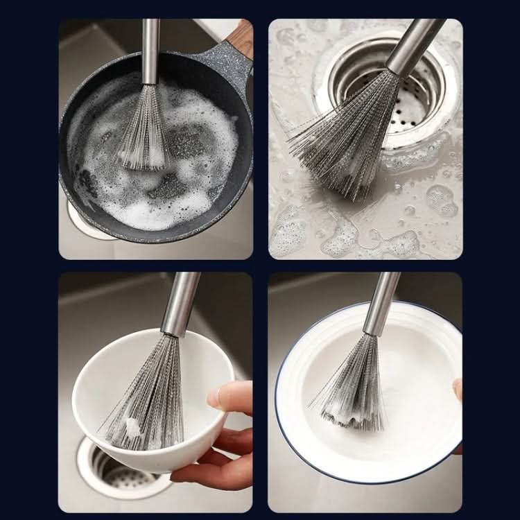 Cookware Scrubber Brush Stainless Steel Cleaning Brush for Pots, Frying Pans, Reluova