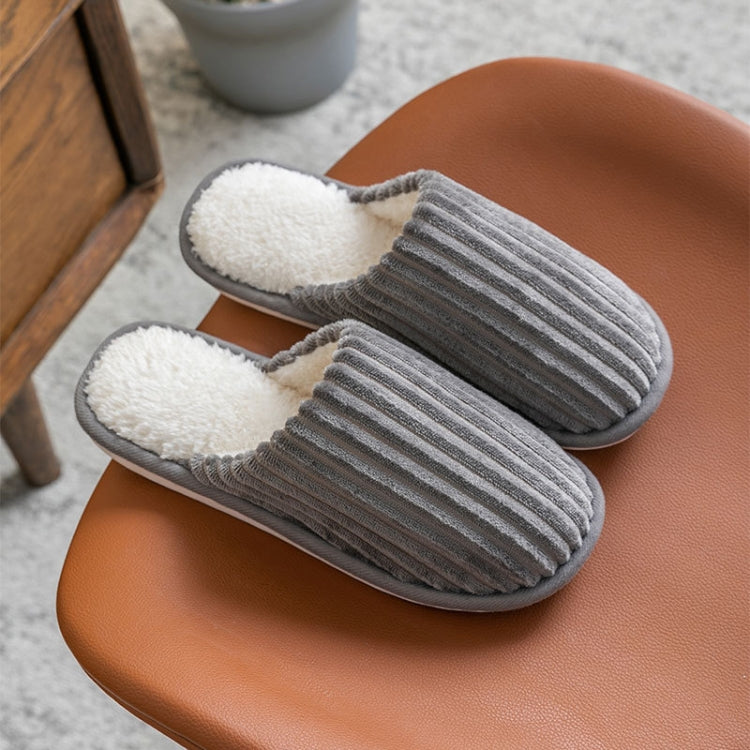 Corduroy Cotton Slippers Winter Warm Non-Slip Thick Sole Flat Shoes My Store