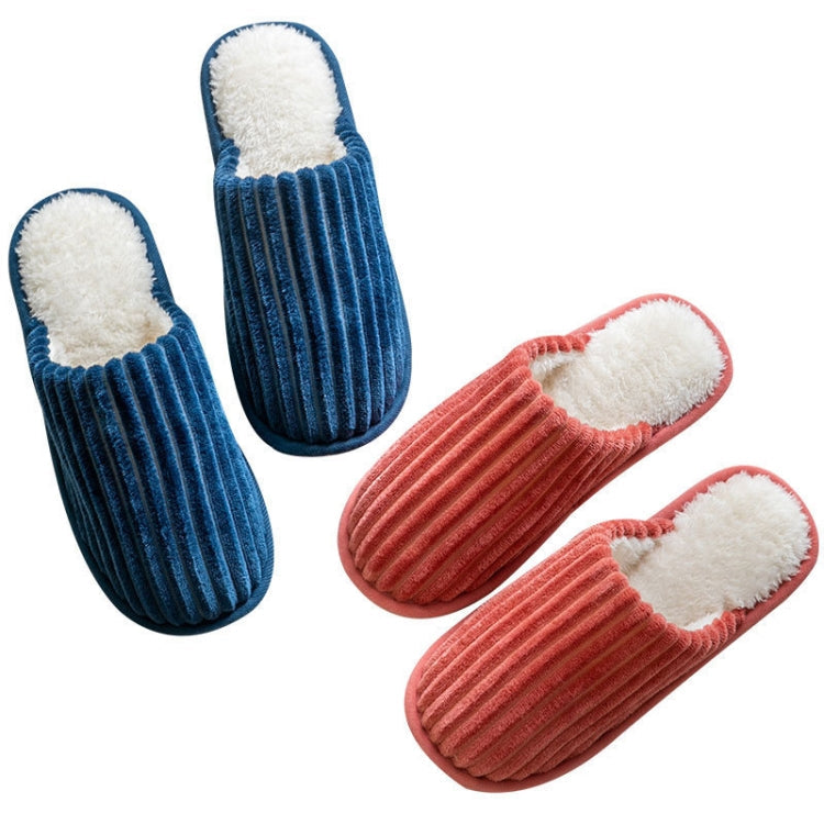 Corduroy Cotton Slippers Winter Warm Non-Slip Thick Sole Flat Shoes My Store