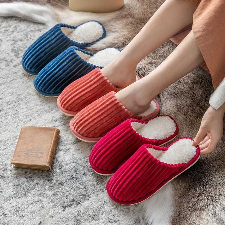 Corduroy Cotton Slippers Winter Warm Non-Slip Thick Sole Flat Shoes My Store