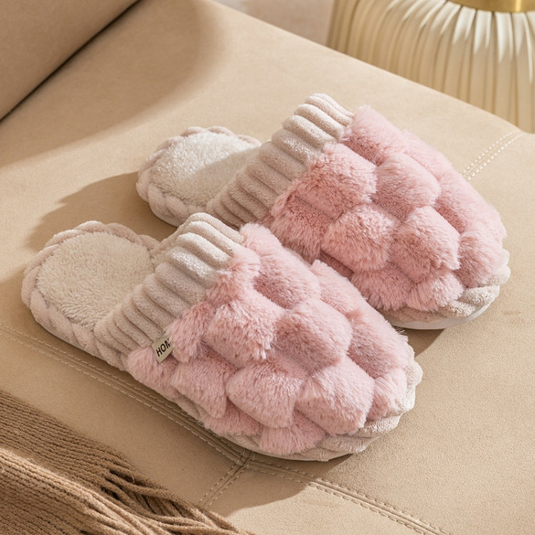 Wnter Women Cotton Slippers Home Couples Floor Slippers Non-Slip Warm Plush Shoes