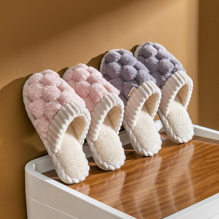 Wnter Women Cotton Slippers Home Couples Floor Slippers Non-Slip Warm Plush Shoes