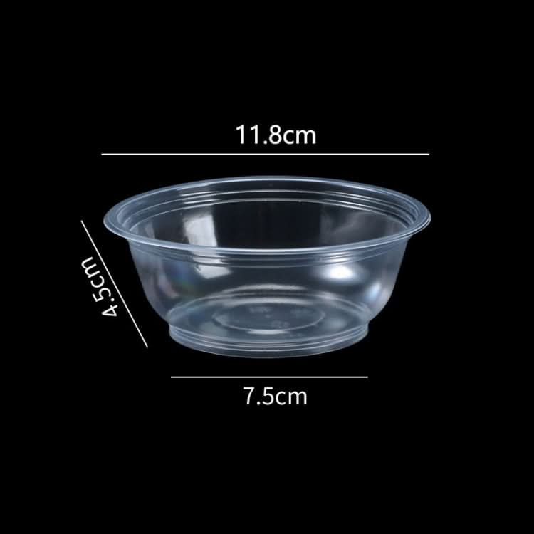 50pcs /Pack No Lid Disposable Round Plastic Bowl Thick Transparent Fast Food Soup Bowl-Reluova