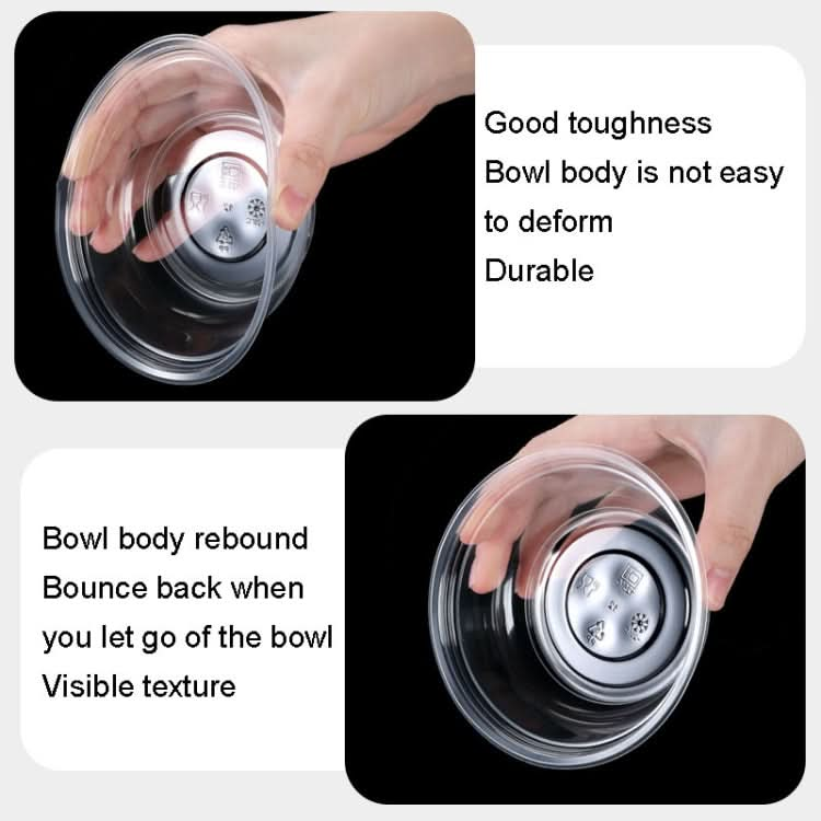 50pcs /Pack No Lid Disposable Round Plastic Bowl Thick Transparent Fast Food Soup Bowl-Reluova