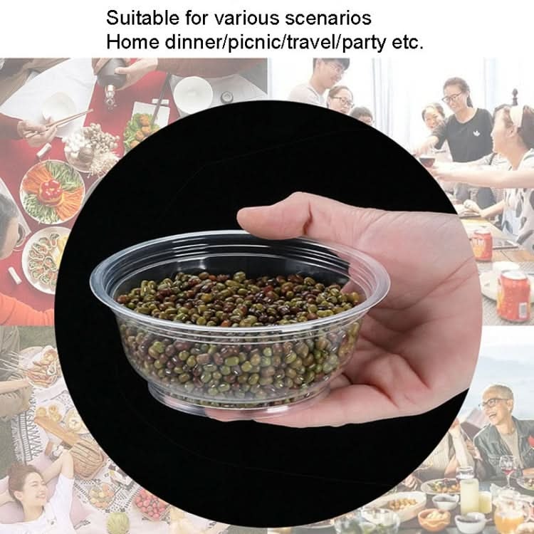 50pcs /Pack No Lid Disposable Round Plastic Bowl Thick Transparent Fast Food Soup Bowl-Reluova