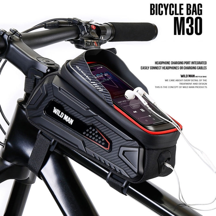 WILD MAN M30 1L Hard Shell Mountain Bike Front Beam Bag TPU Touch Screen Cycling Equipment Bag Reluova