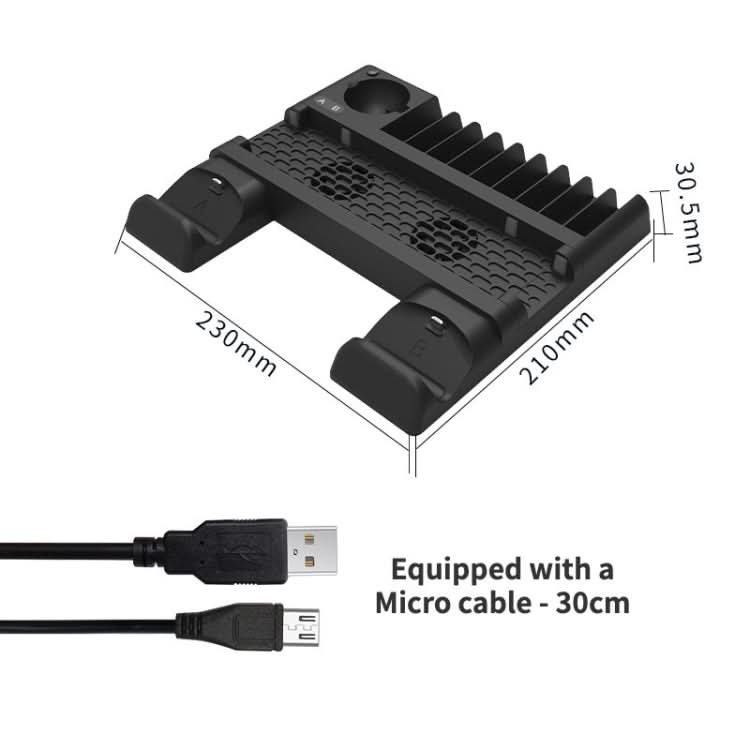 For PS4/PS4 Pro/PS4 Slim Host iplay Dual-seat Charging Multi-function Cooling Base Storage Bracket Reluova