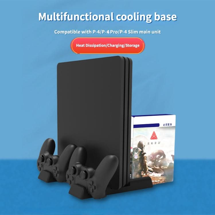 For PS4/PS4 Pro/PS4 Slim Host iplay Dual-seat Charging Multi-function Cooling Base Storage Bracket Reluova