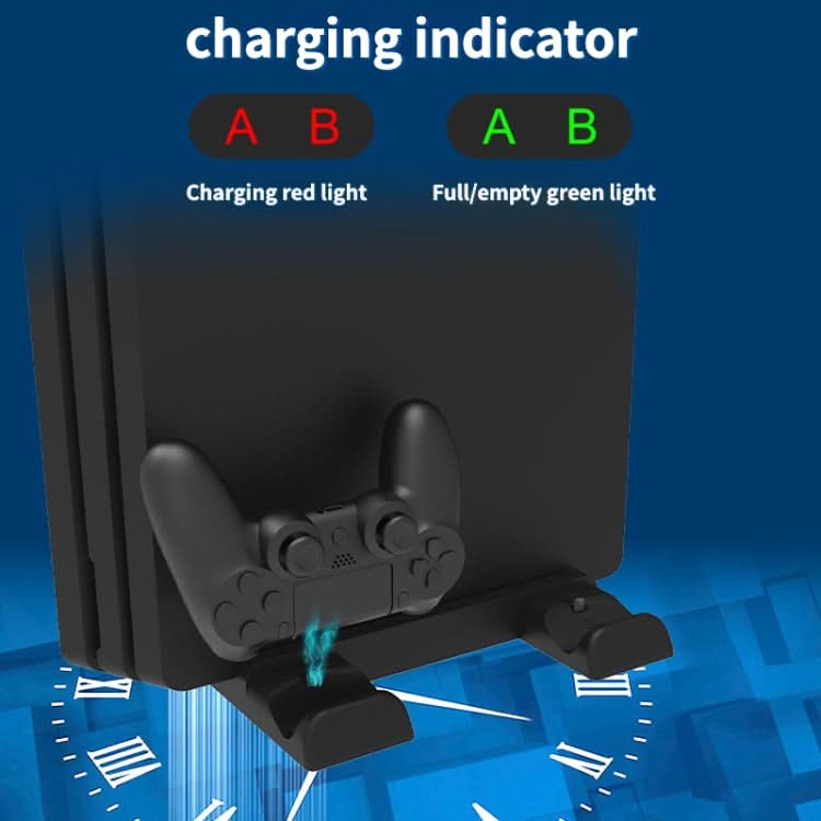 For PS4/PS4 Pro/PS4 Slim Host iplay Dual-seat Charging Multi-function Cooling Base Storage Bracket Reluova