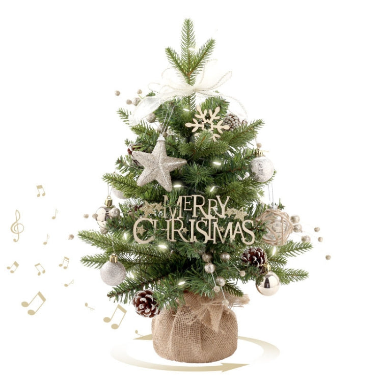 50cm LED Rotating Music Box Desktop Mini Christmas Tree Christmas Decorative Ornaments