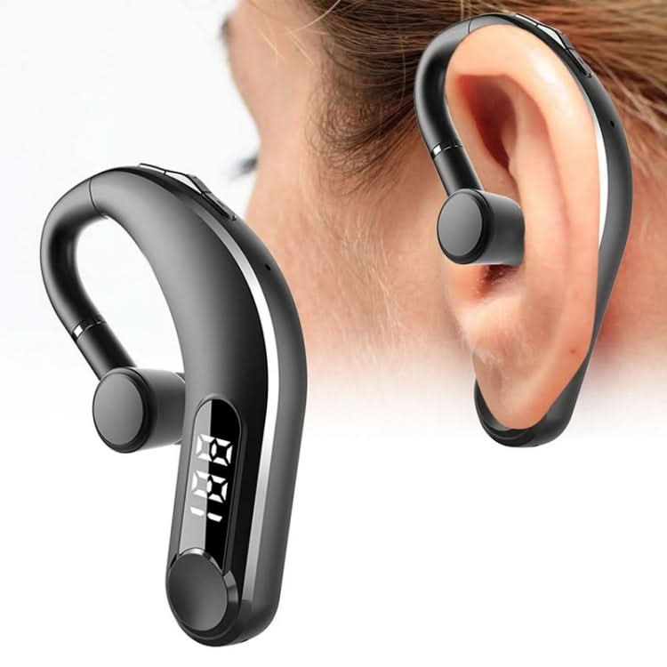 Ear-Mounted Waterproof Sports Smart Noise Reduction Bluetooth Earphones With LED Battery Display