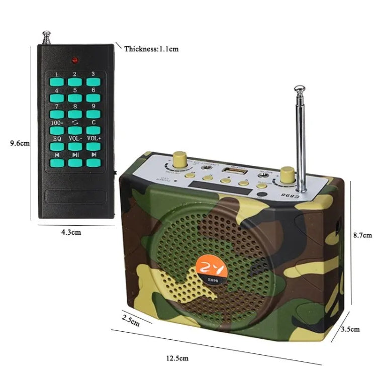 25W  Bluetooth Voice Amplifier Bird Hunting Speaker Supports USB/TF/FM 1000m Remote Control Reluova