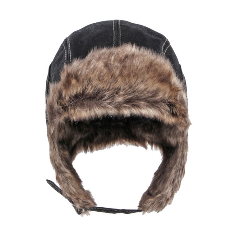 Autumn Winter Imitation Leather Outdoor Ride Hat Ear Protection Pilot Hat My Store