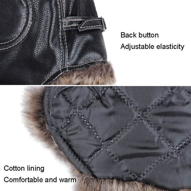 Autumn Winter Imitation Leather Outdoor Ride Hat Ear Protection Pilot Hat My Store