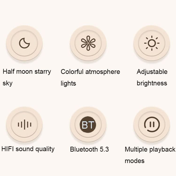 Moon Starry Sky Atmosphere Light Bluetooth Speaker Vinyl Record Audio