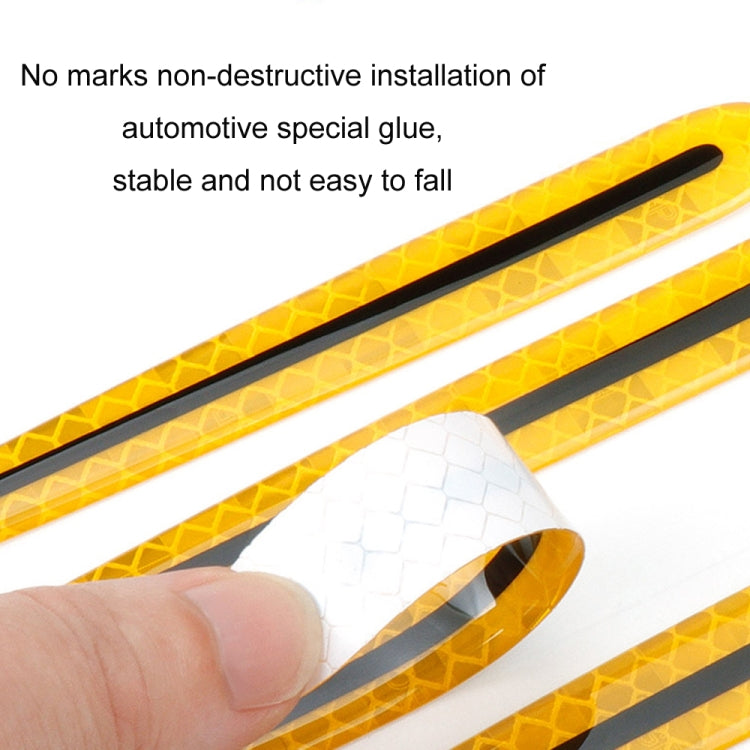 8pcs/set Car Door Handle Rearview Mirror Safety Warning Protective Reflective Sticker