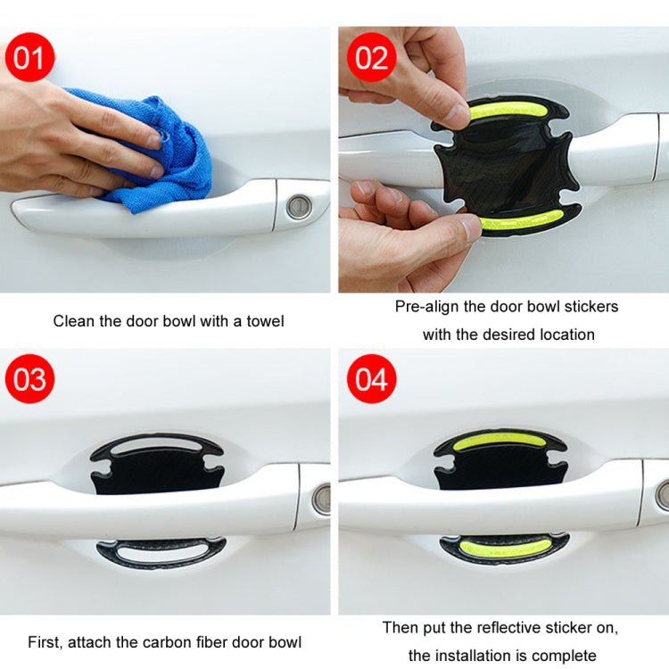 8pcs/set Car Door Handle Rearview Mirror Safety Warning Protective Reflective Sticker ÎҵÄÉ̵ê