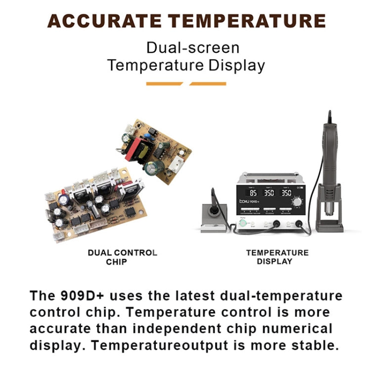 Baku BA-909D+ 750W 3 in 1 Hot Air Soldering Station Screen Remover for Mobile Phone