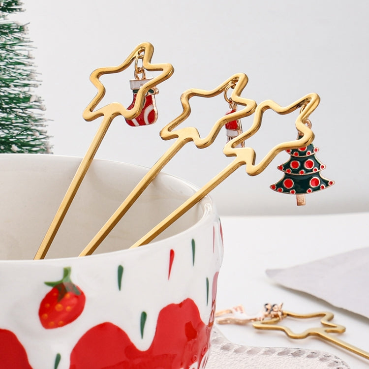 Christmas Stirring Spoon Dessert Fork Christmas Eve Star Tableware Gift