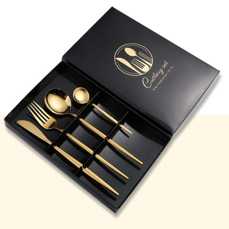 4pcs /Pack Stainless Steel Glossy Mirror Flatware Gift Set-Reluova