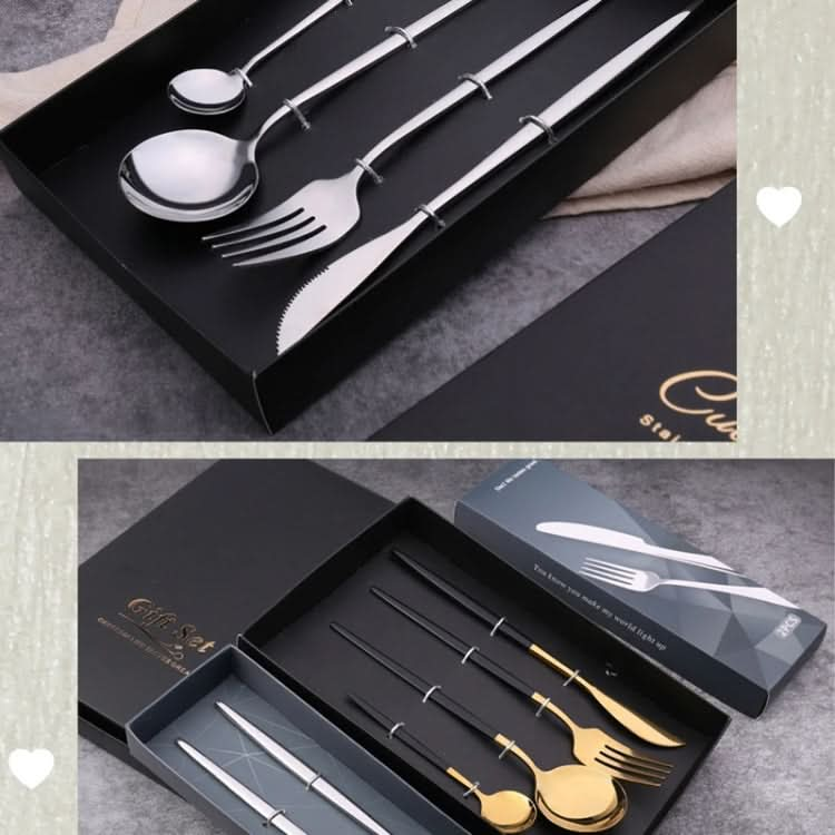 4pcs /Pack Stainless Steel Glossy Mirror Flatware Gift Set-Reluova