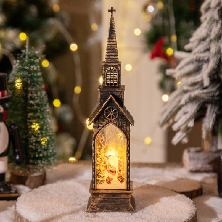 Christmas Decoration Lamps Church Shape Night Light Electronic Candle Candlelight My Store