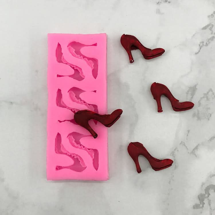 High Heels Sandals Silicone Mold 3D Chocolate Cake Glue Pendant Plaster Mold Reluova