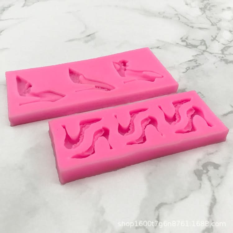 High Heels Sandals Silicone Mold 3D Chocolate Cake Glue Pendant Plaster Mold Reluova