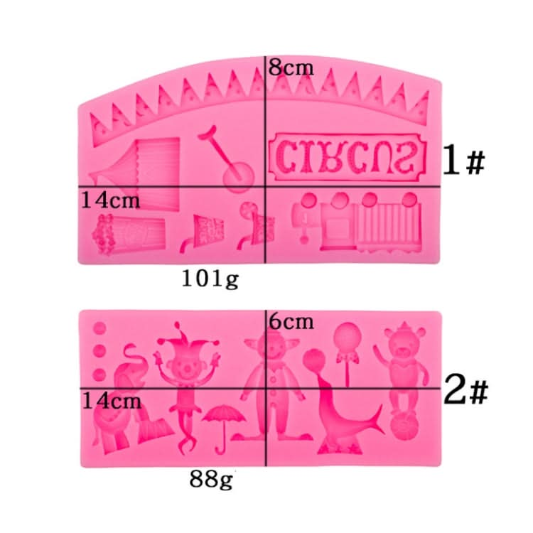 Circus Themed Clown Animal Silicone Mold Baking Cake Decoration Mold Reluova