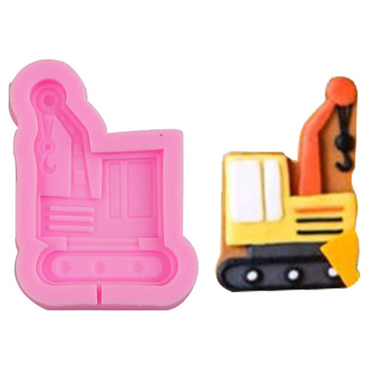 Cartoon Construction Site Tools Engineering Car Cake Decoration Molds Reluova