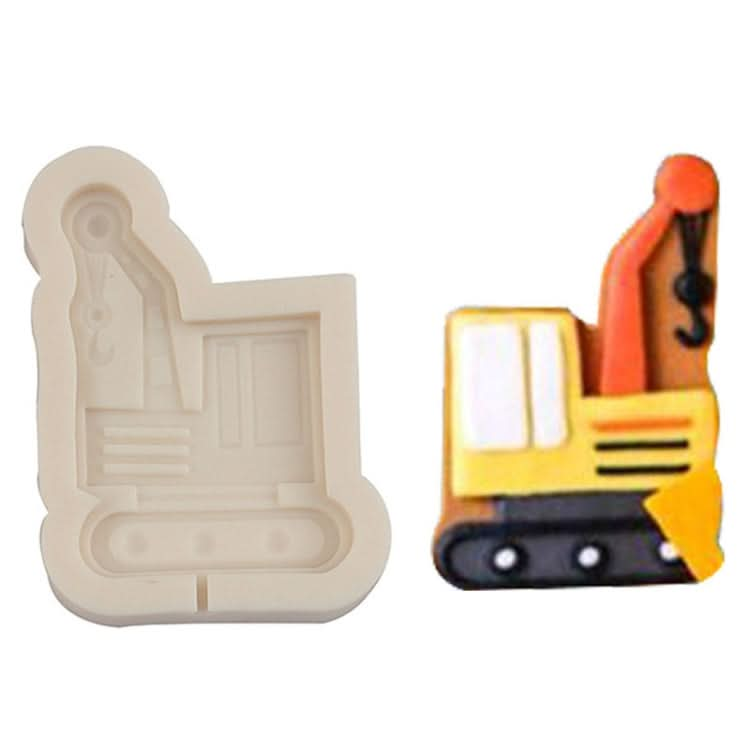 Cartoon Construction Site Tools Engineering Car Cake Decoration Molds Reluova