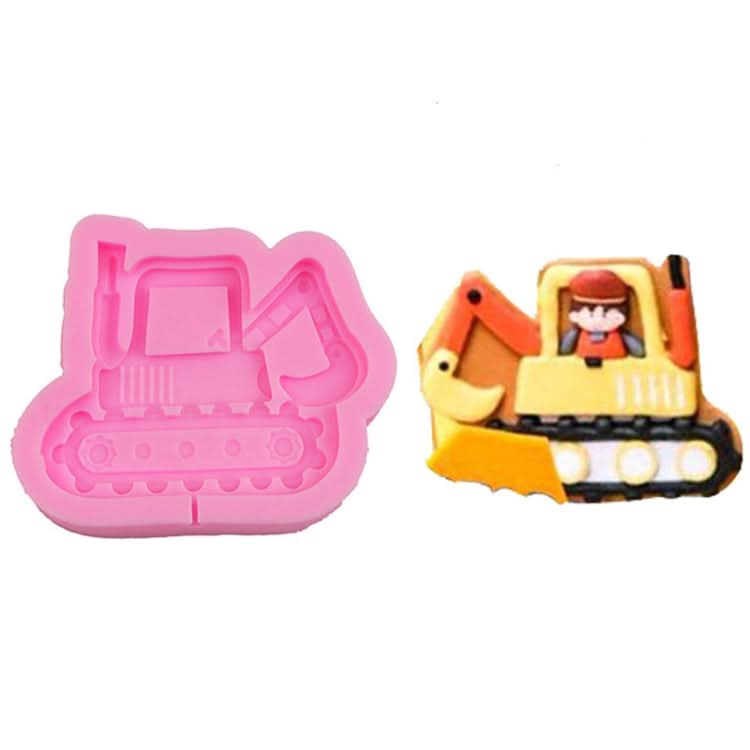 Cartoon Construction Site Tools Engineering Car Cake Decoration Molds Reluova