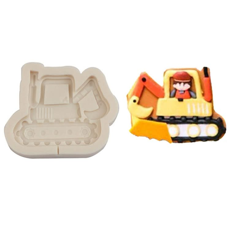 Cartoon Construction Site Tools Engineering Car Cake Decoration Molds Reluova