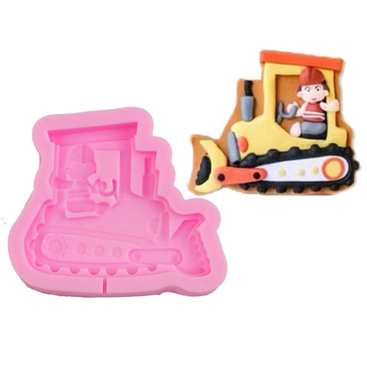 Cartoon Construction Site Tools Engineering Car Cake Decoration Molds Reluova