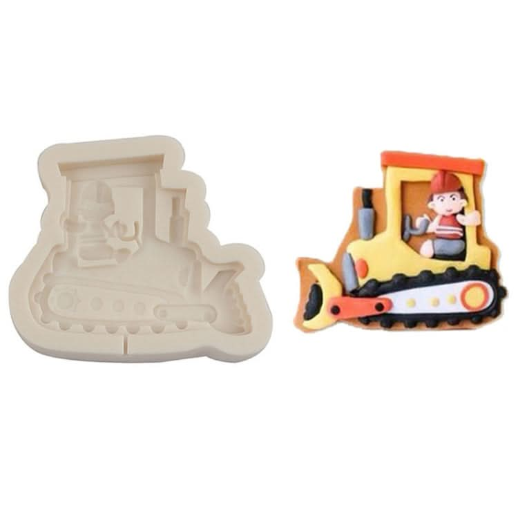 Cartoon Construction Site Tools Engineering Car Cake Decoration Molds Reluova