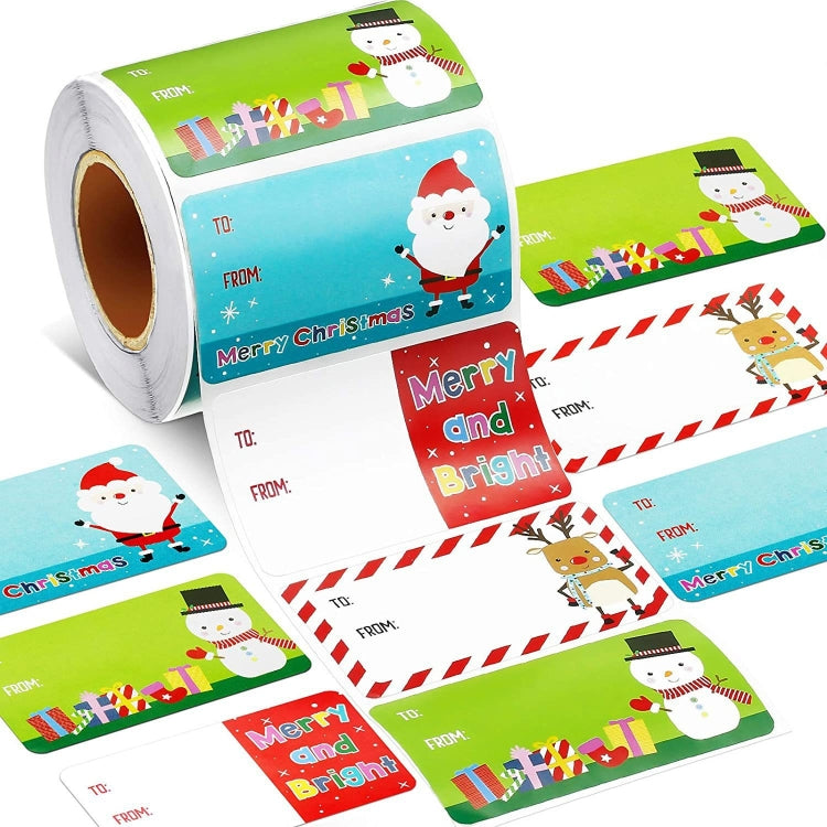 500pcs/ Roll Christmas Self-adhesive Labels Stickers Holiday Decoration Gifts My Store