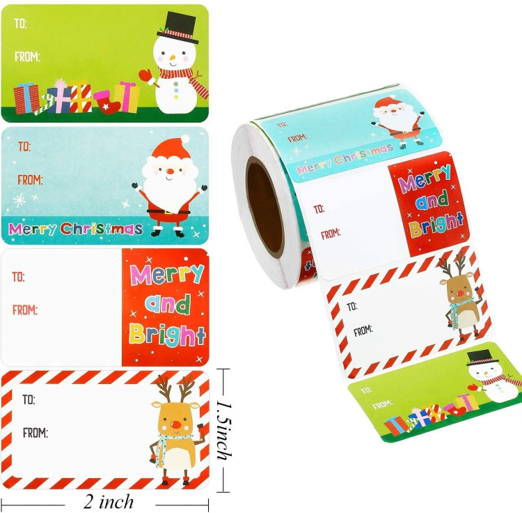 500pcs/ Roll Christmas Self-adhesive Labels Stickers Holiday Decoration Gifts My Store