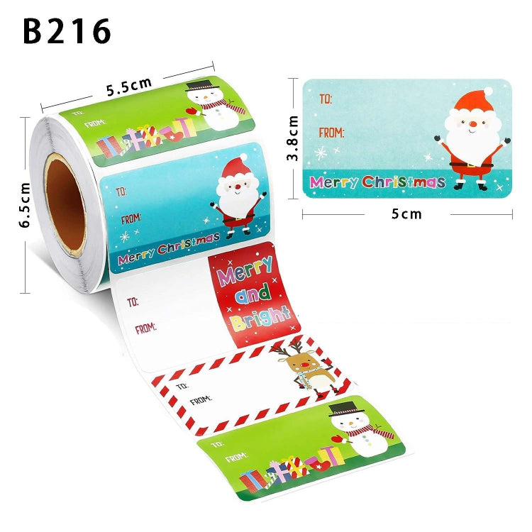 500pcs/ Roll Christmas Self-adhesive Labels Stickers Holiday Decoration Gifts