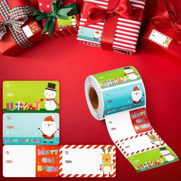 500pcs/ Roll Christmas Self-adhesive Labels Stickers Holiday Decoration Gifts My Store