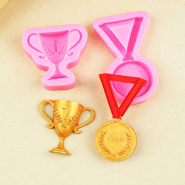 Sports Car Trophy Medal Tire Silicone Mold Glue Plaster Candle Baking Decorative Mold Reluova