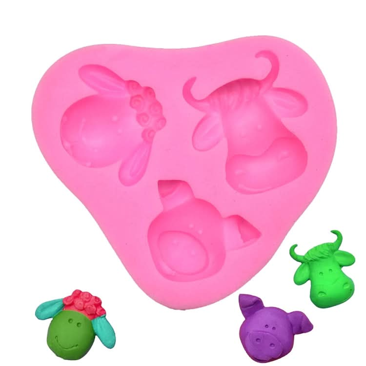 Cartoon Three-dimensional Animals Fondant Silicone Mold Cake Decorating Baking Tools Reluova