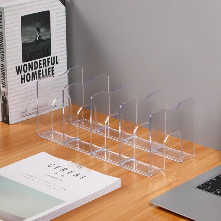 Acrylic Desktop Bookend Book Storage Rack Office Stationery Bookshelf My Store