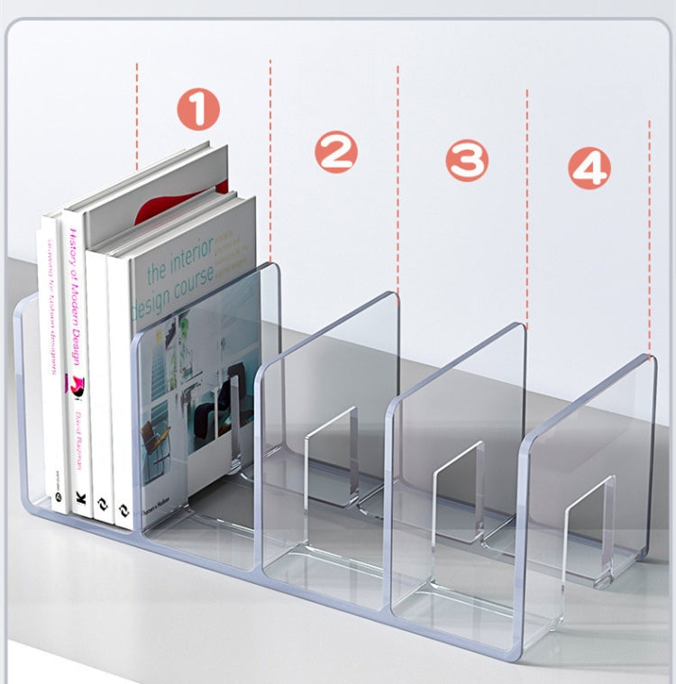 Acrylic Desktop Bookend Book Storage Rack Office Stationery Bookshelf My Store