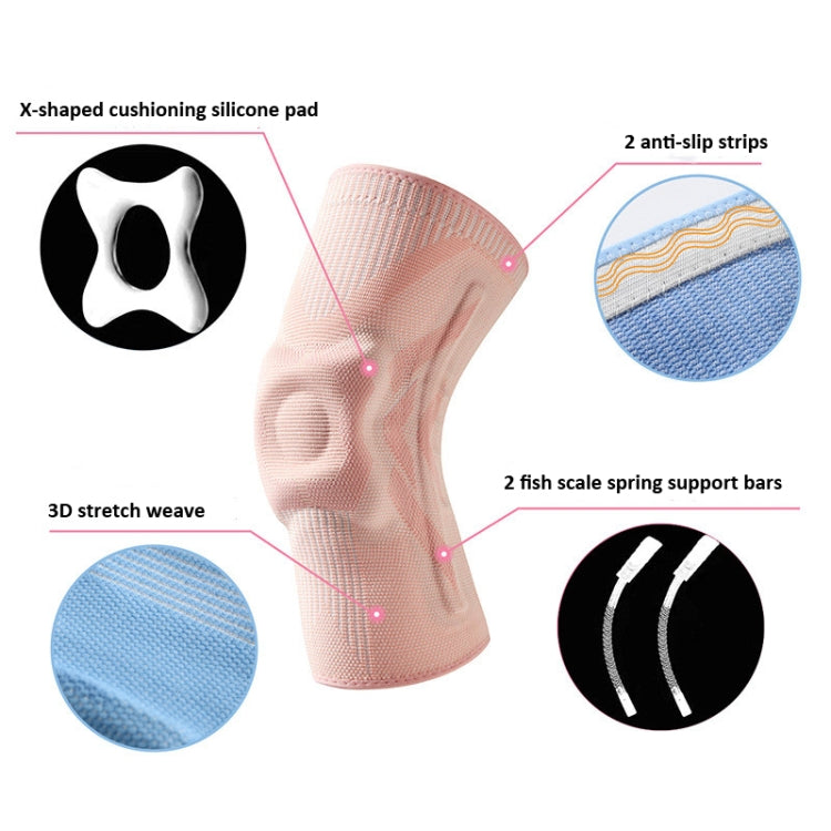 1pair Sports Knee Brace Meniscus Injury Silicone Knee Joint Protective Cover